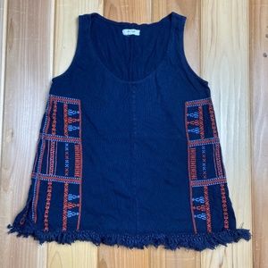 Madewell Fringe Embroidered Tank